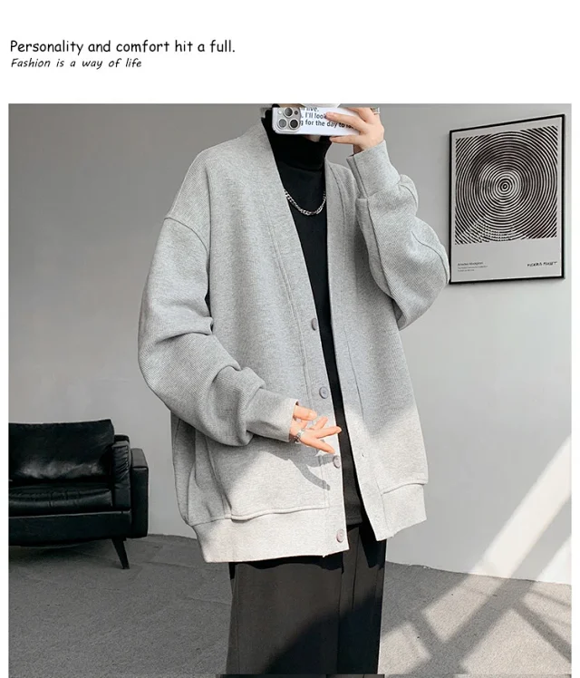 Men's Spring/Fall Cotton Knit Cardigan Detail