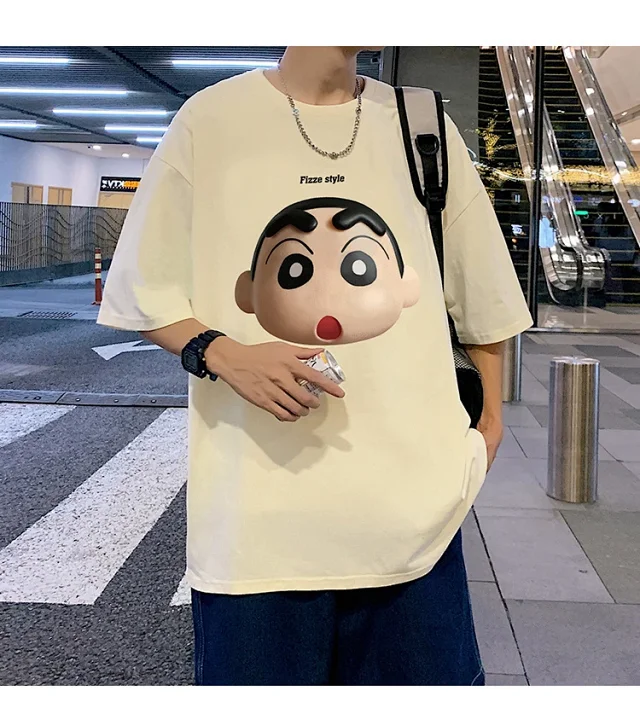 Men's Heavyweight Cotton Cartoon Tee Loose Detail