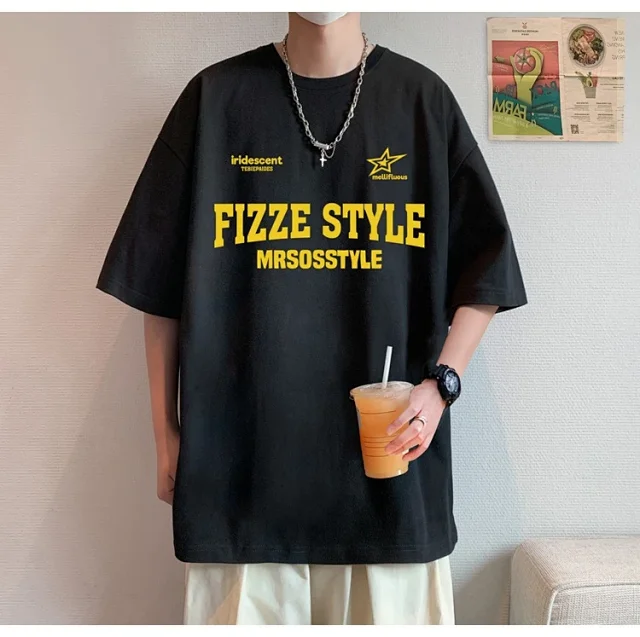 Summer 2025 Men's Cotton Oversized T-shirt Detail