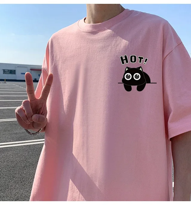 Men's Heavyweight Cotton T-Shirt 2025 Loose Detail