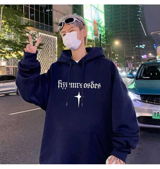 Men's Heavy Fleece Retro Hoodie Oversized Detail