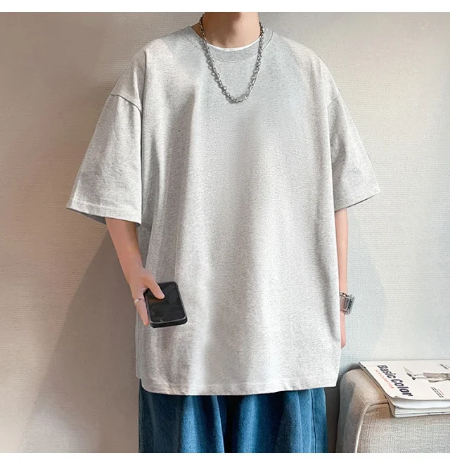 Men's Heavyweight Cotton Summer T-Shirt Two-Pack Detail