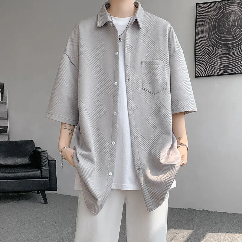 Baroque Japanese Men's Boyfriend Short-Sleeve Shirt