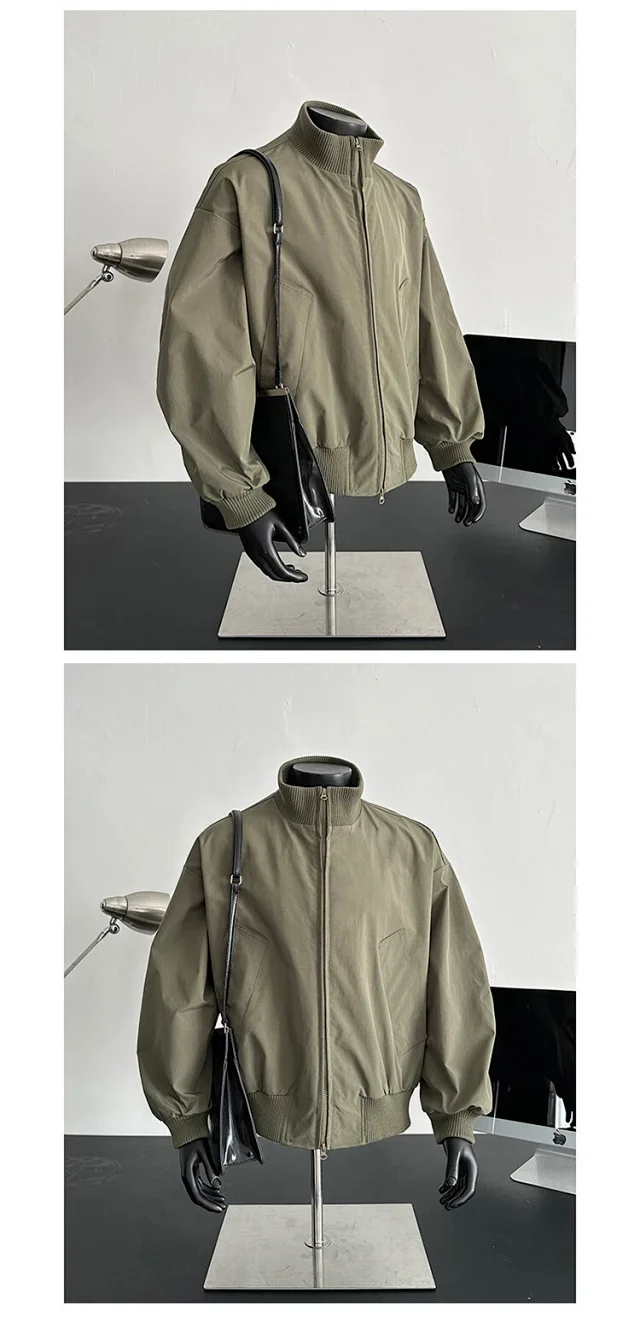 Men's Vintage Cropped Bomber Jacket Detail