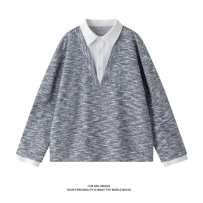 Men's Relaxed Mock Layered Hoodie