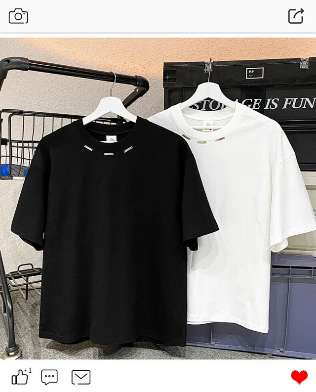 2025 Summer Men's Heavyweight Square-Shoulder T-Shirt Detail