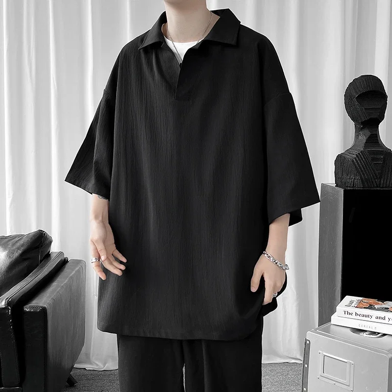 Men's Oversized Solid Polo T-Shirt