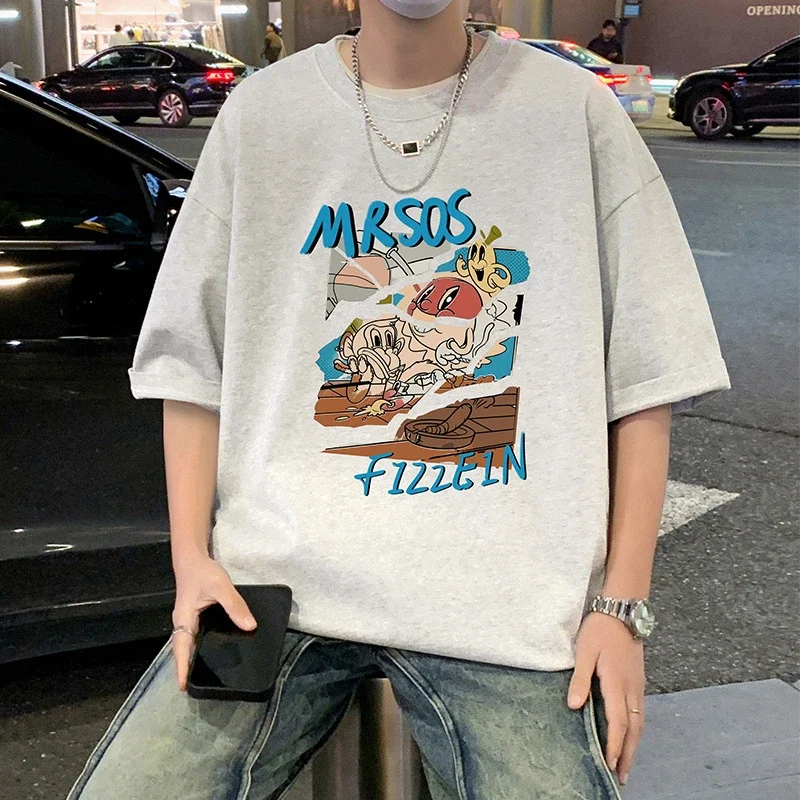 Plus Size Men's Summer Cartoon Tee