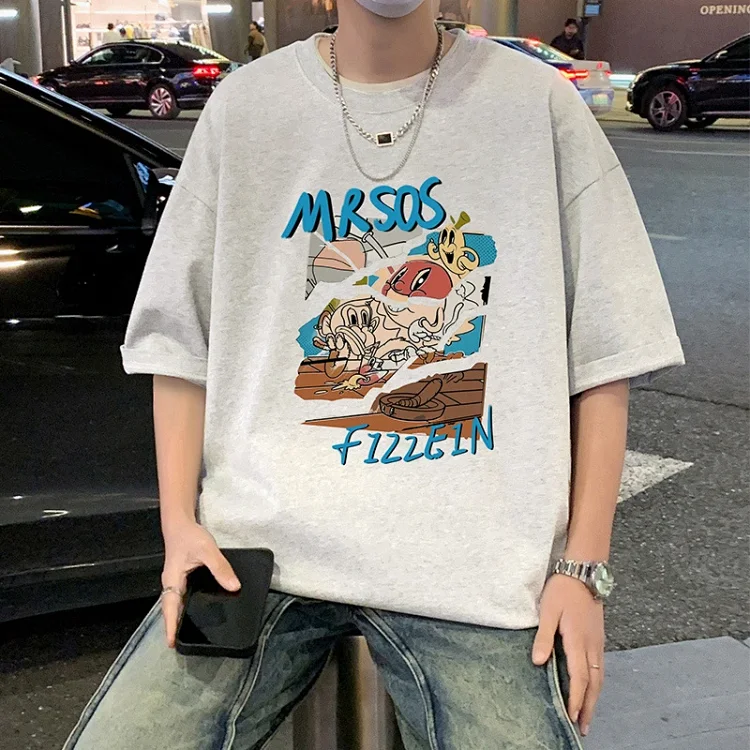 Plus Size Men's Summer Cartoon Tee
