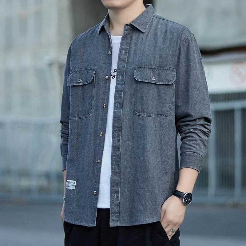 Men's Vintage Denim Oversize Work Shirt