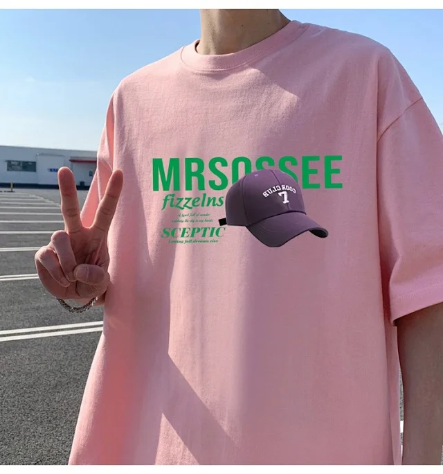 Men's Heavyweight Cotton Summer Tee Loose Detail