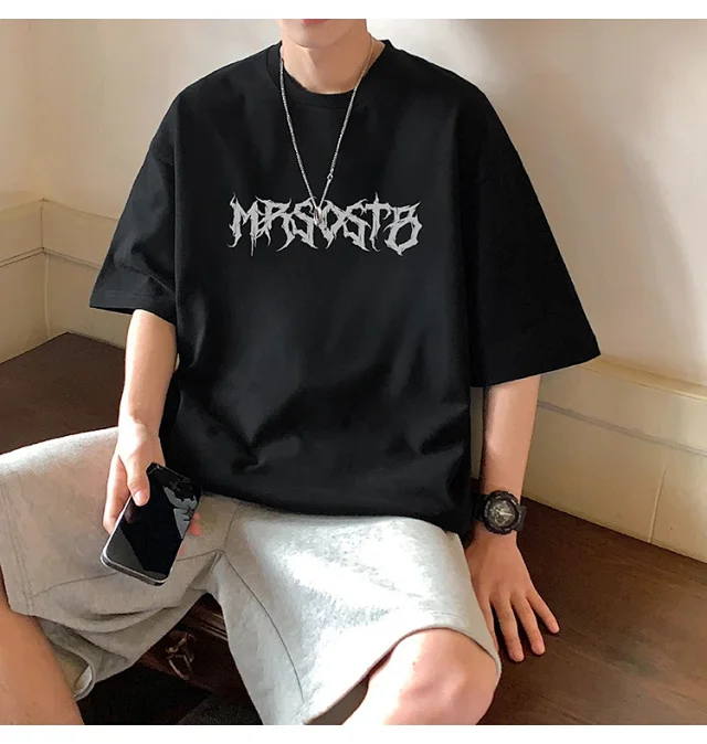 Oversized Retro Heavyweight Cotton Men's Tee Detail