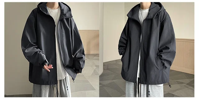 Men's American Retro Vibe Waterproof Jacket Detail