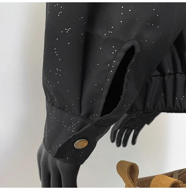 Starry Sky Men's Edgy Flight Jacket Detail