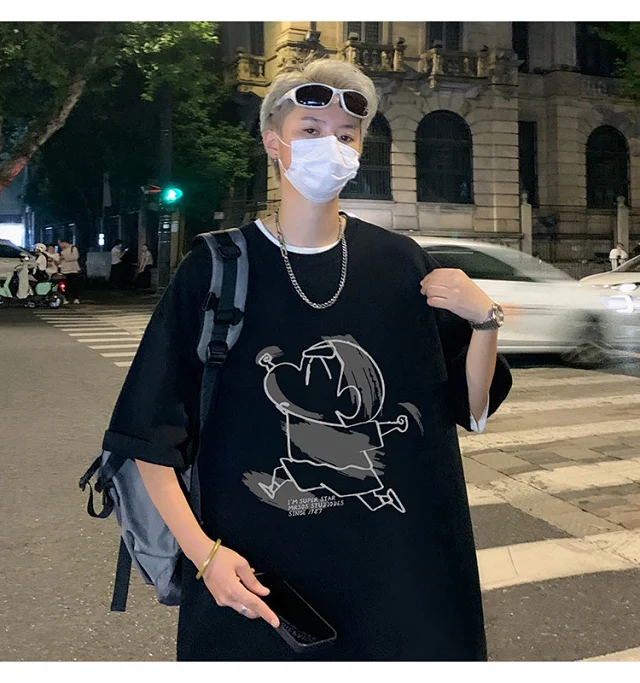 Men's HK Style Oversize Cotton Tee Detail