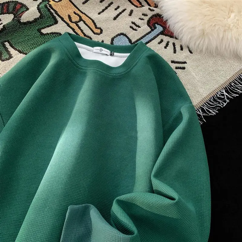 Oversized Men's Japanese Waffle Knit Sweatshirt
