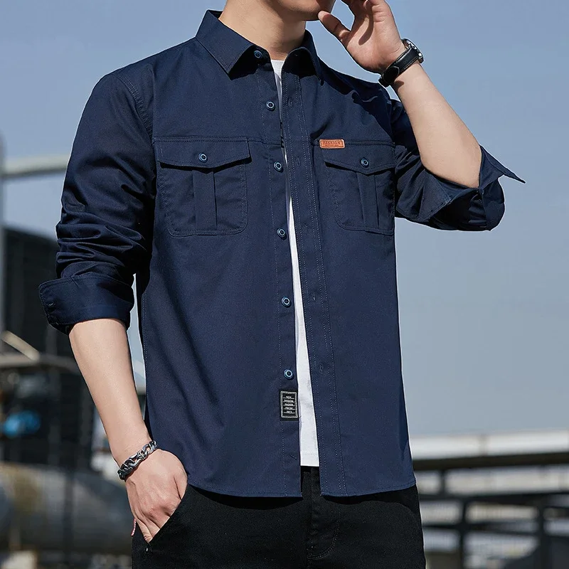 Men's Casual Work Long Sleeve Shirt