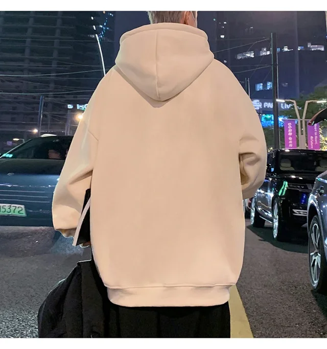 Men's Hip Hop Oversized Zip Hoodie Detail