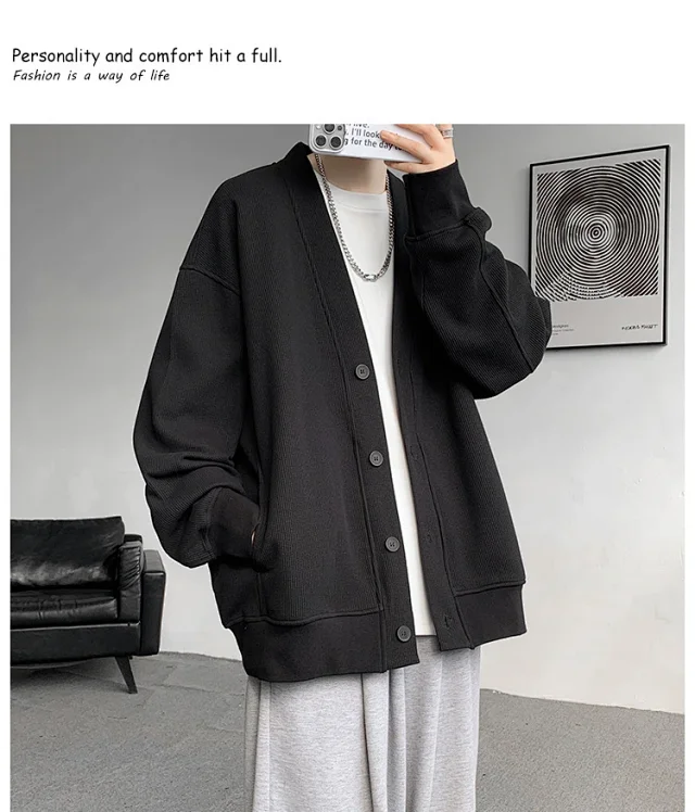 Men's Spring/Fall Cotton Knit Cardigan Detail