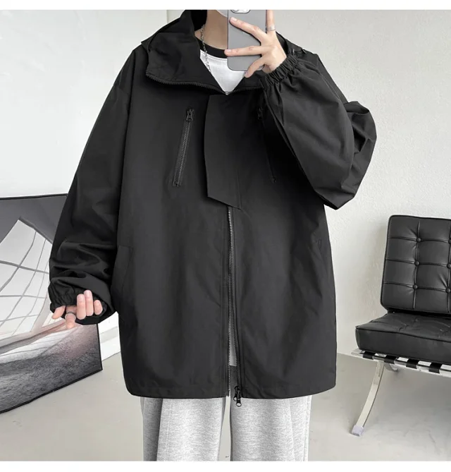 Black Warrior Men's Hooded Utility Jacket Detail