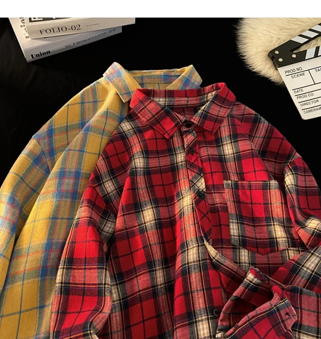 Men's Plus Size Plaid Flannel Overshirt Detail