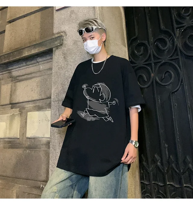 Men's HK Style Oversize Cotton Tee Detail