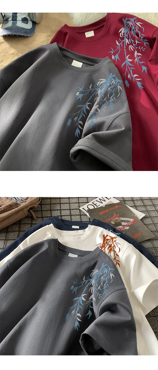 Men's Chinese-Style Printed Heavyweight Cotton Tee Detail