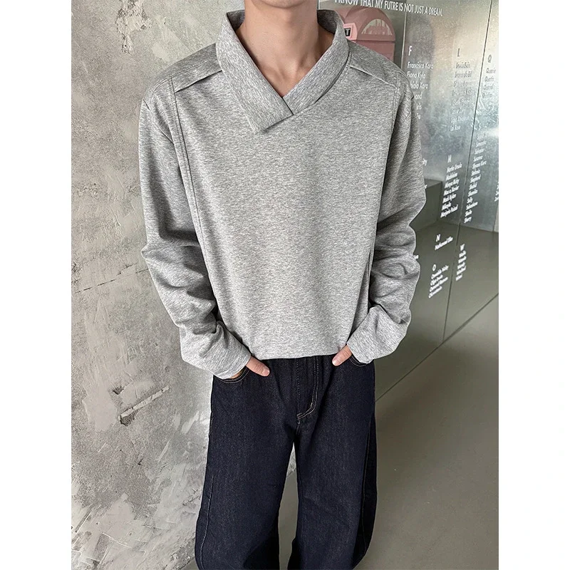 Men's White Deconstructed Polo Long Sleeve