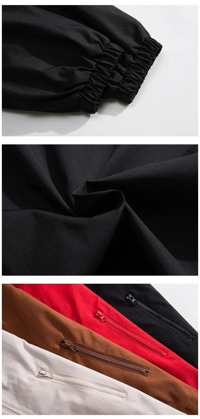 Men's HK Style Loose Hooded Windbreaker Detail