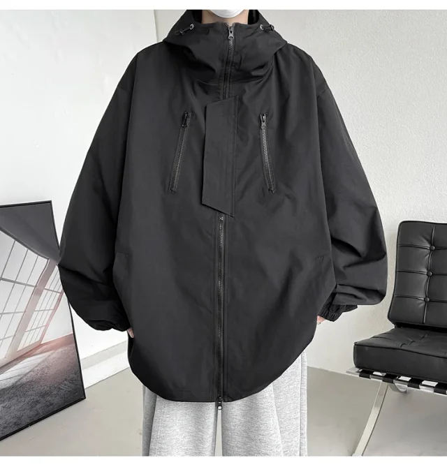 Black Warrior Men's Hooded Utility Jacket Detail