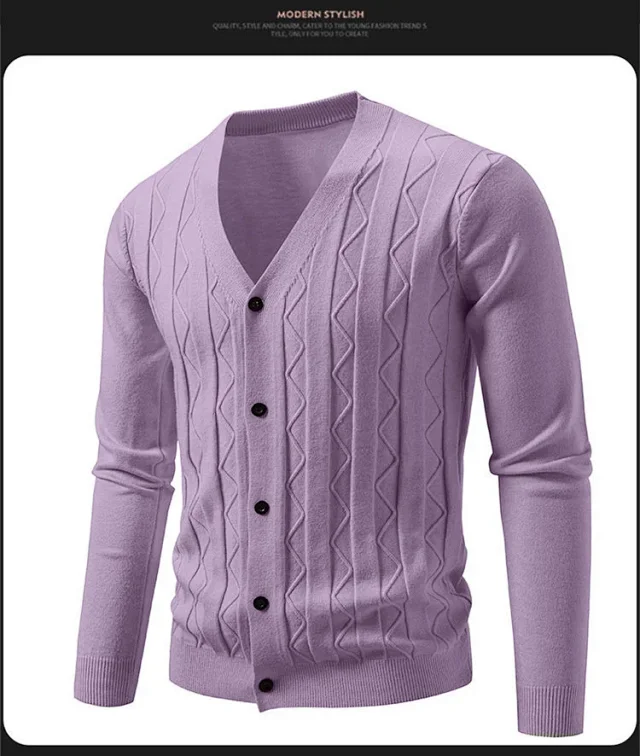 Men's Autumn Winter Knit Cardigan Korean Trendy Detail