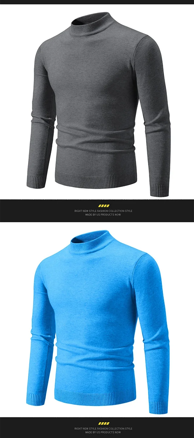 Men's Slim Fit Mock Neck Sweater Detail