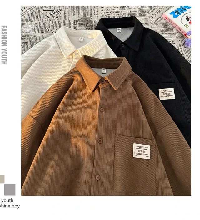 Japanese Vintage Men's Corduroy Shirt Detail