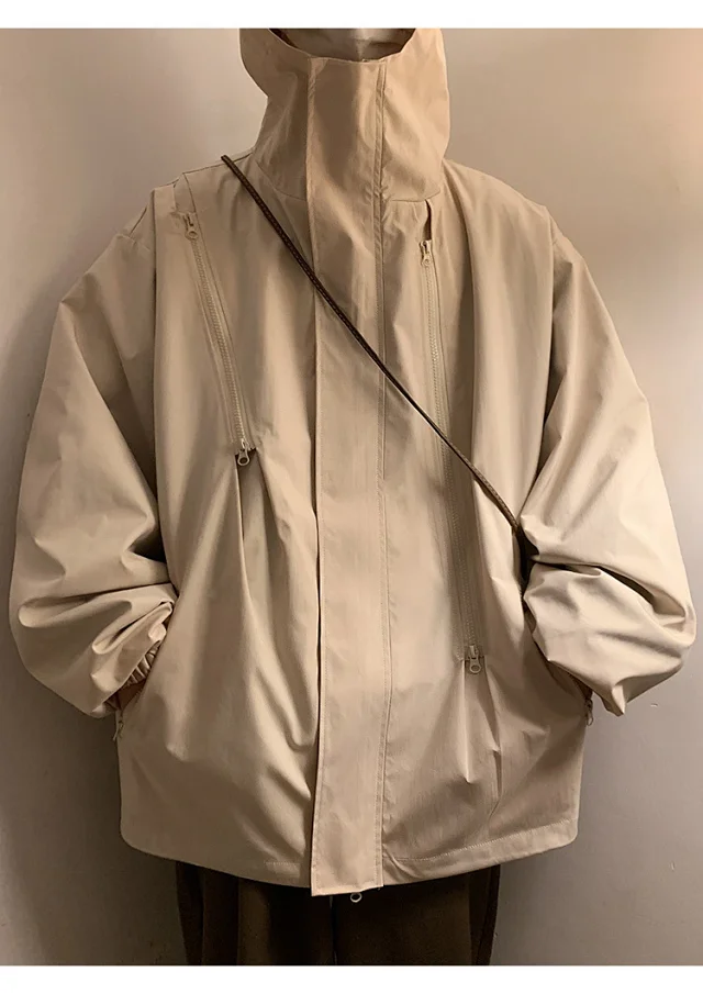 Men's HK Style A/W Loose Warm Hooded Jacket Detail
