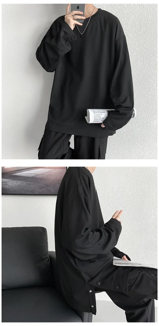 Men's HK Style Button-Down Long-Sleeve Tee Detail