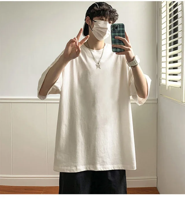 Men's Heavyweight Cotton Summer T-Shirt Two-Pack Detail