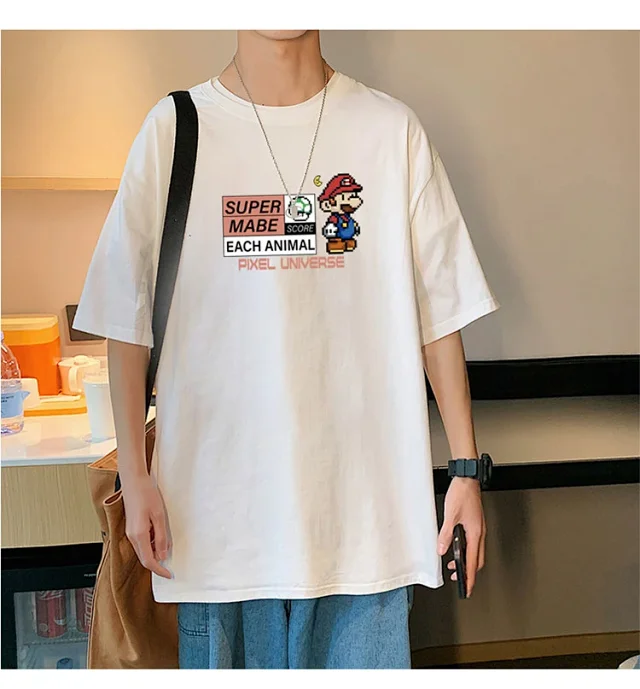 Men's Retro Hong Kong Mario T-Shirt Detail