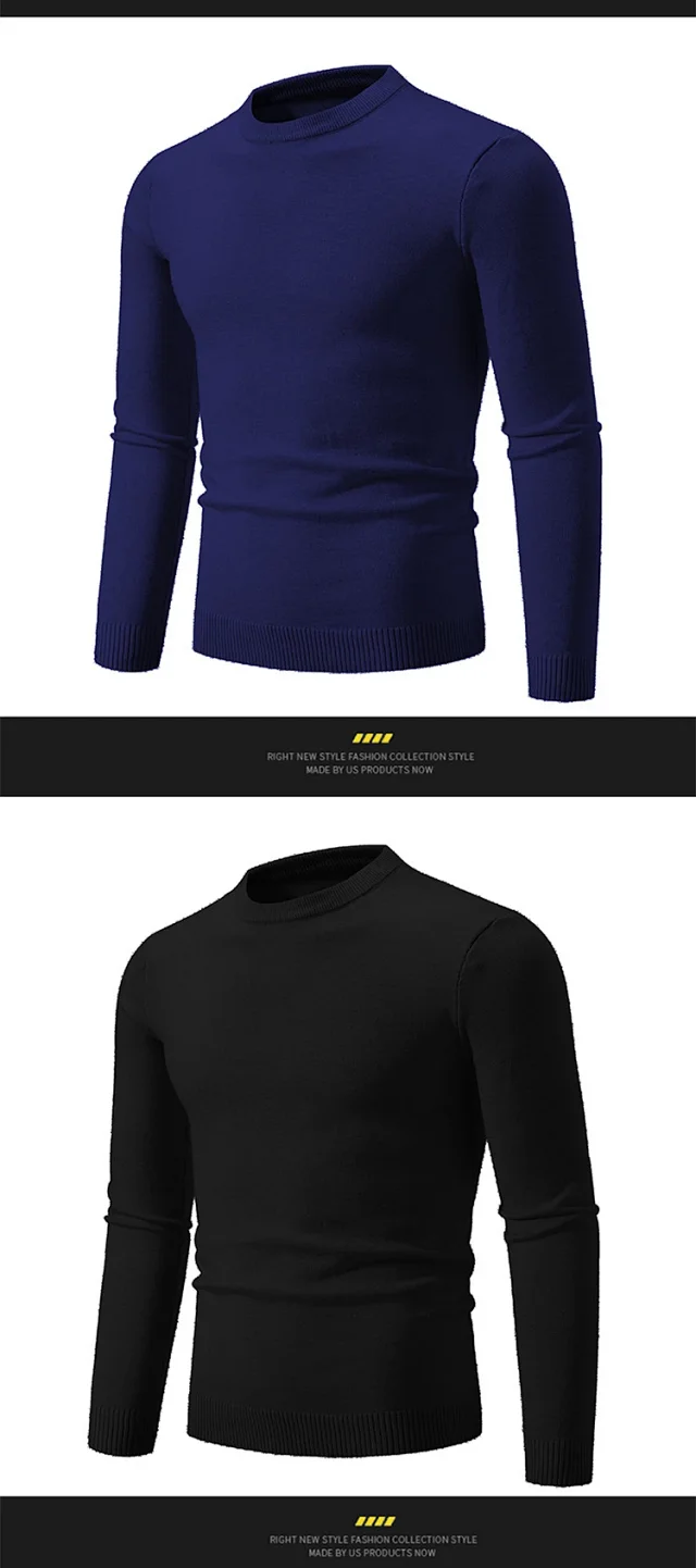 Men's Retro Solid Loose Knit Pullover Detail