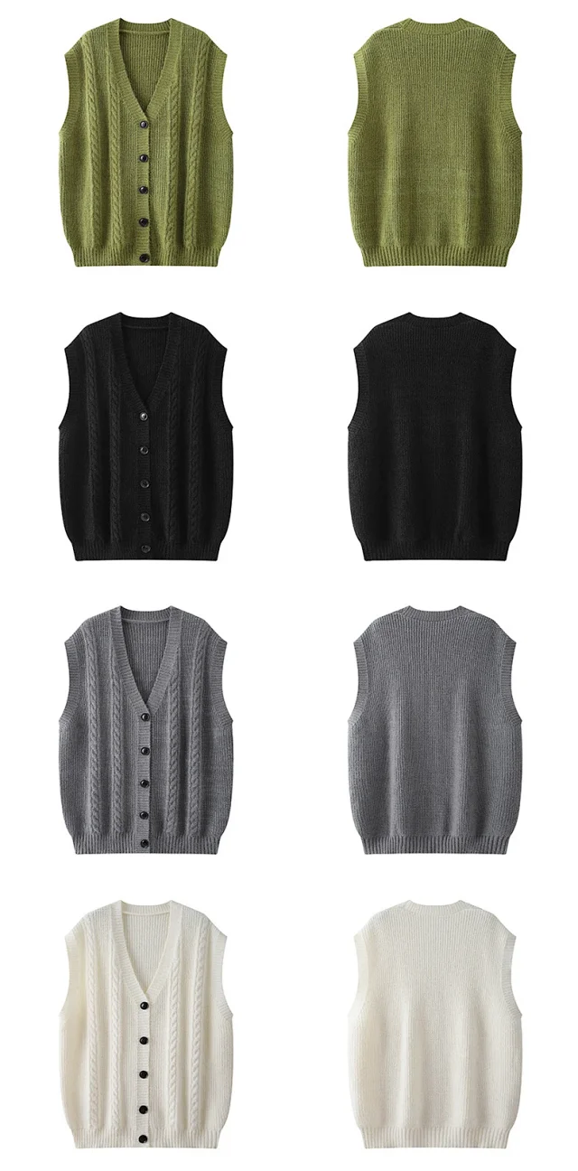 New Men's Sleeveless V-Neck Knit Vest Detail
