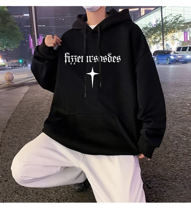 Men's Heavy Fleece Retro Hoodie Oversized Detail