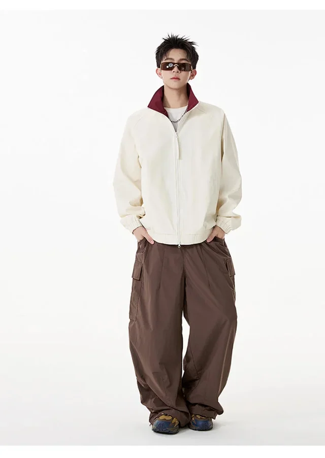 Cleanfit Color Block Retro Baseball Jacket Detail