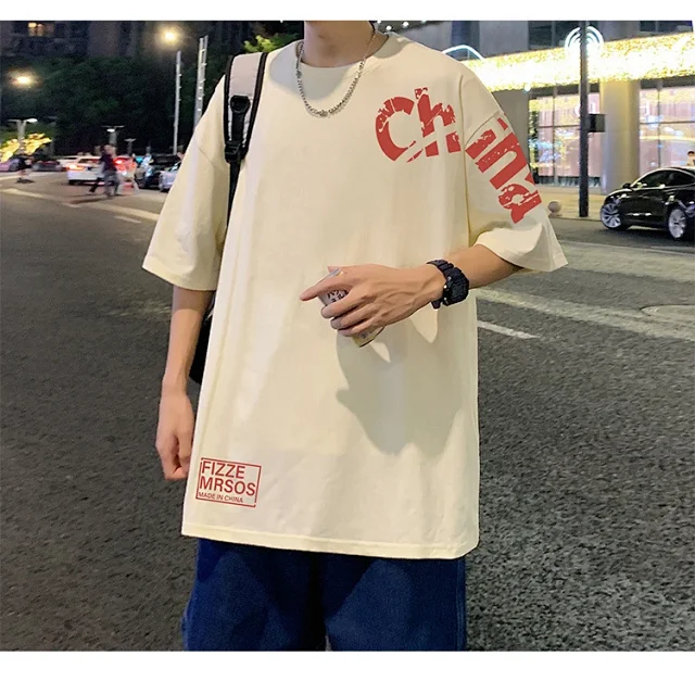 Men's Loose Cotton Tee HK Style Detail