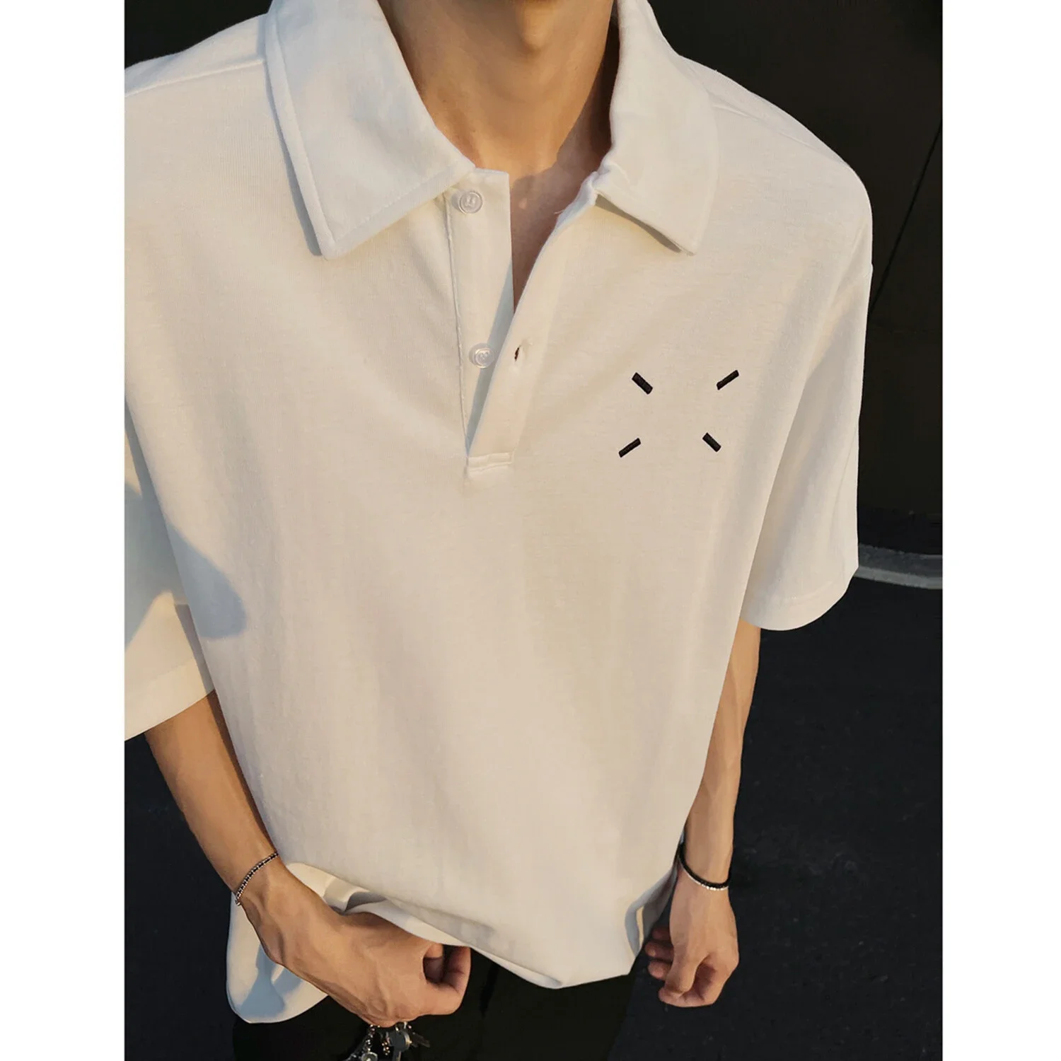 Men's Japanese Minimalist Margiela Embroidered Polo