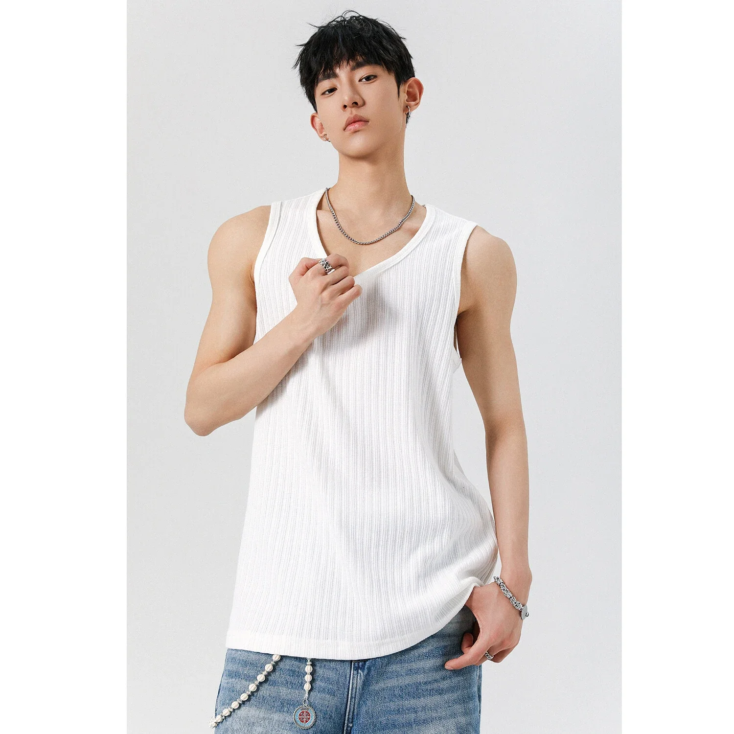 Men's Rayon Ribbed Relaxed Tank Top