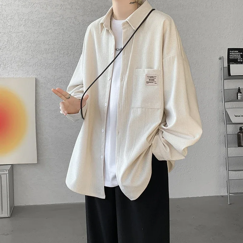Men's Vintage Corduroy Long Sleeve Shirt