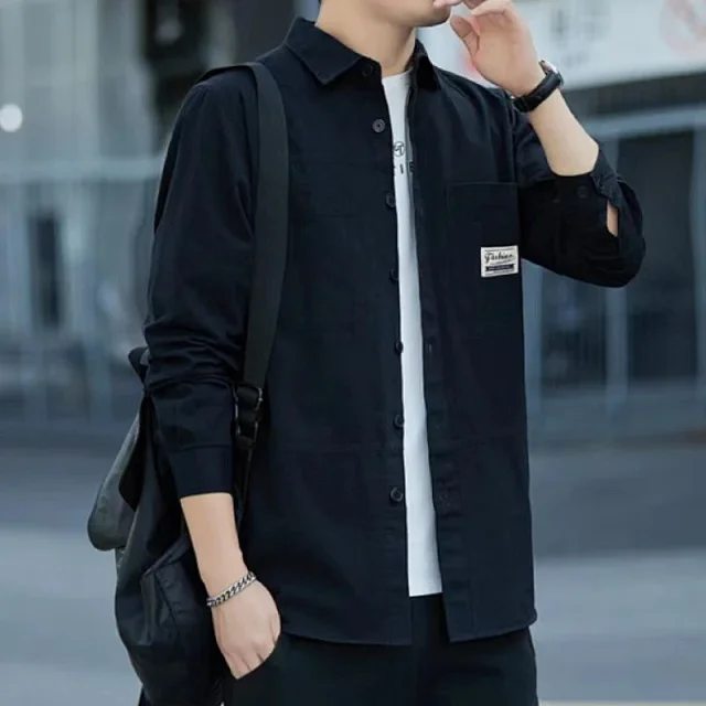 Men's 100% Cotton Long-Sleeve Work Shirt Detail