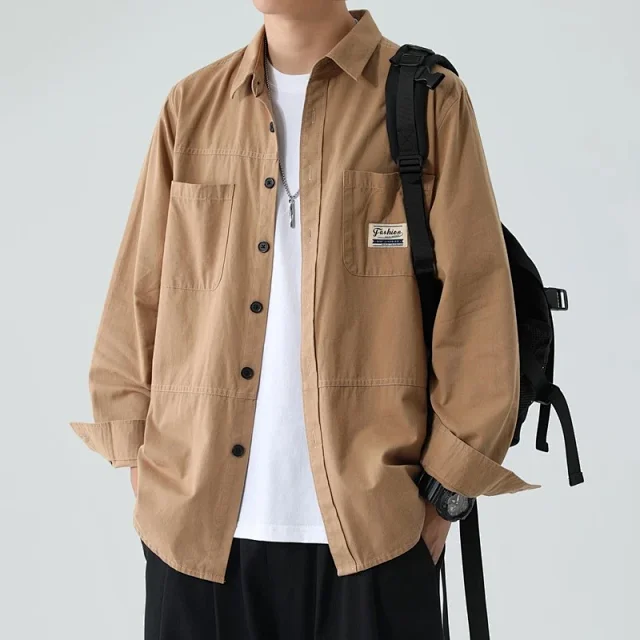 Men's Wrinkle-Free Work Shirt Loose Fit Detail