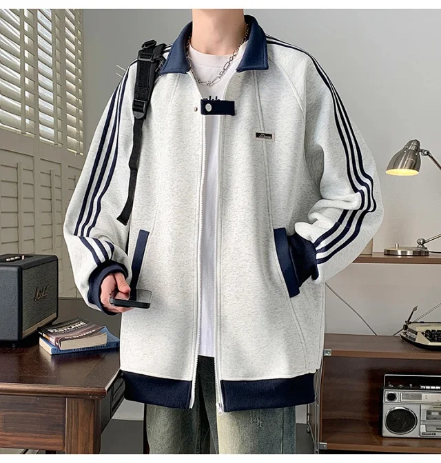 Men's Oversized Patchwork Cardigan Detail