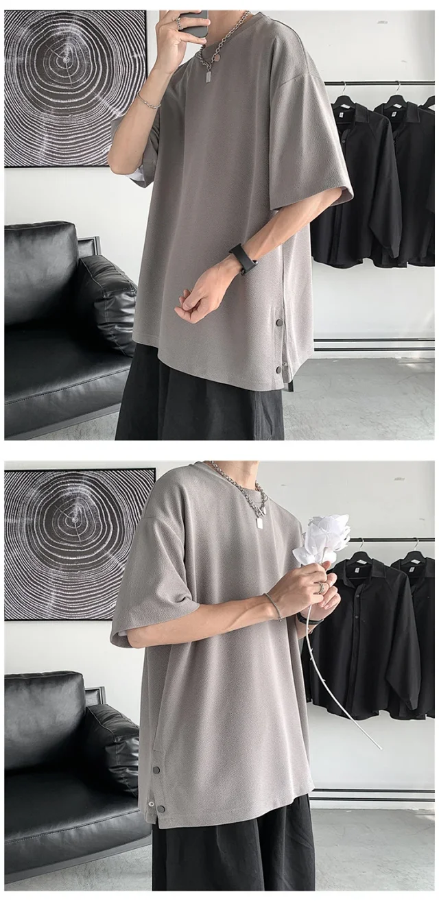 Men's 2025 Oversized Summer T - Shirt (Ins Hong Kong Style) Detail