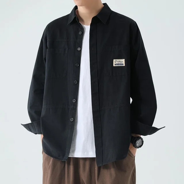 Men's Wrinkle-Free Work Shirt Loose Fit Detail